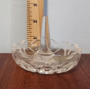 Vtg Crystal Ring Holder Jewelry Trinket Dish RCR Royal Crystal Rock Italy Clear